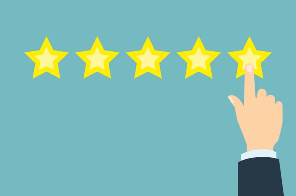 Giving rating stars. Ranking business with fave golden stars. Tick star. Having feedback, reputation and quality.