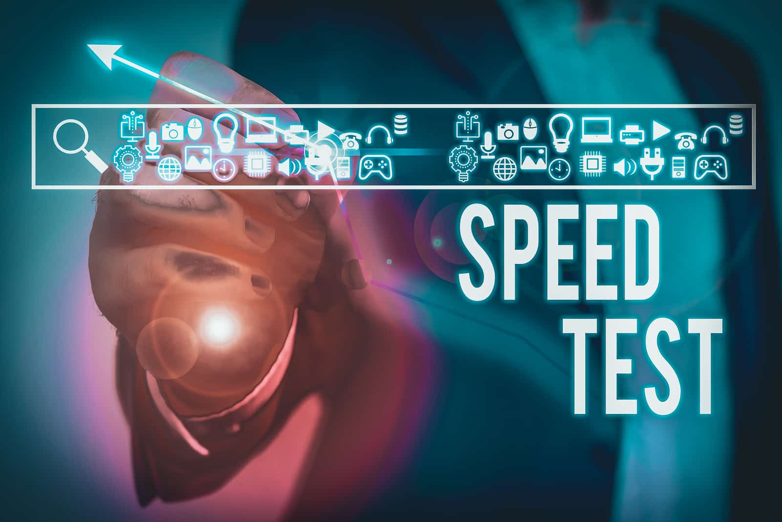 Text sign showing Speed Test